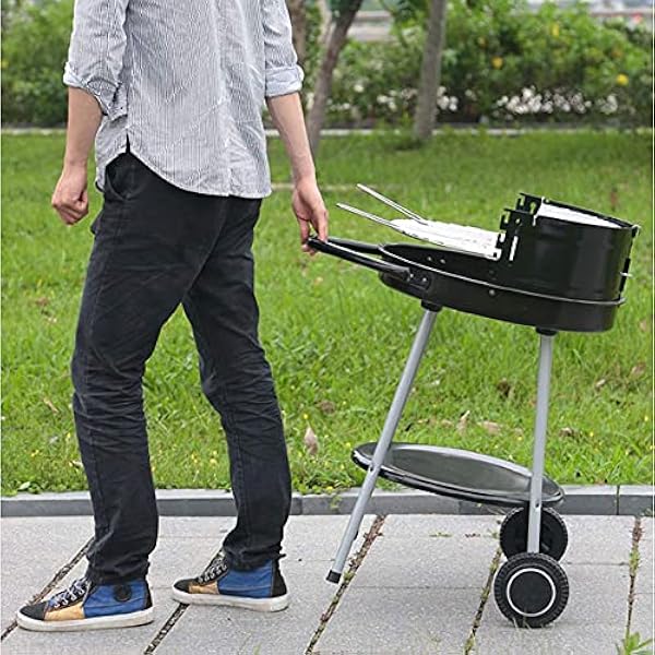 Outdoor Garden Charcoal Barbecue Cooking Grill Trolley with Wheel,Outdoor Grill Portable Small Grill Camping Grill,for Outdoor Garden Picnics BBQ